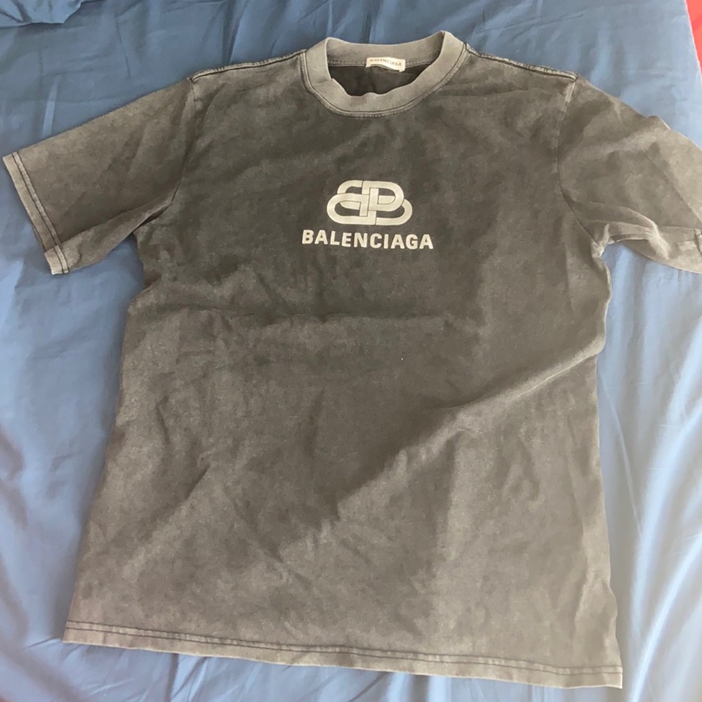 Balenciaga Washed Effect Grey T shirt